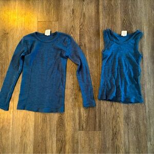SISKIN by Mama Owl merino wool/ silk long underwear tops 7/8Y